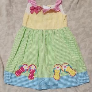 Rare Editions Yellow and Green Gingham Dress
